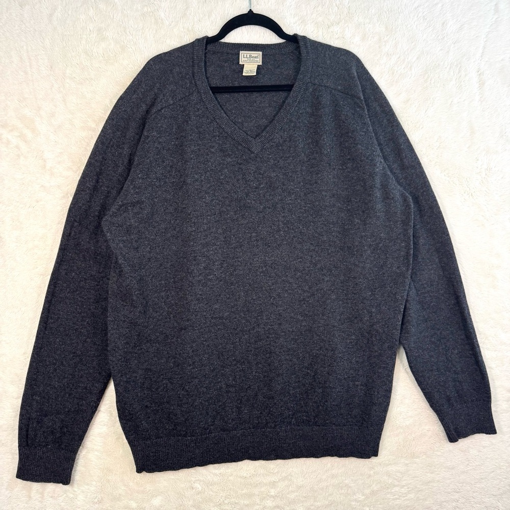 L.L. Bean Dark Gray V-Neck Sweater